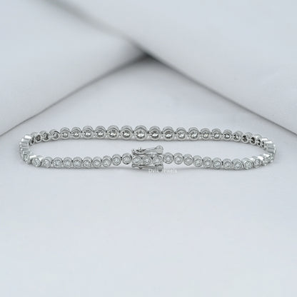 Bezel Set Round Lab Diamond Graduated Tennis Bracelet Bracelet