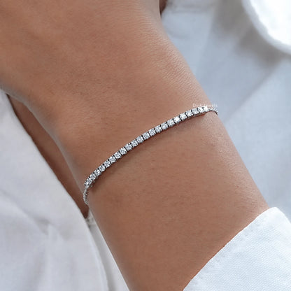 Round Cut Lab Diamond Bar Bracelet