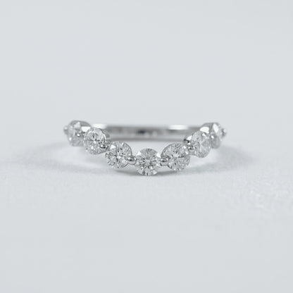 Round Lab Diamond Curved Wedding Band