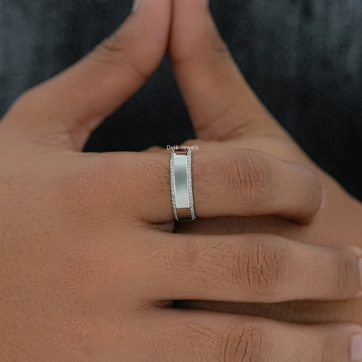 Round Cut Diamond Eternity Men's Band