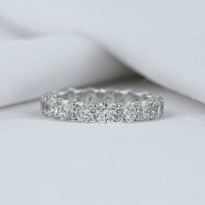 Round Lab Diamond Eternity Wedding Band Ring