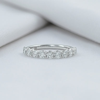 Round Lab Diamond Half Eternity Band Band