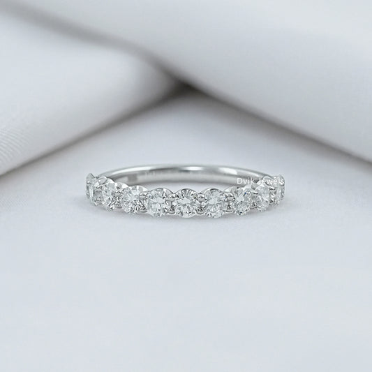 Round Lab Diamond Half Eternity Band