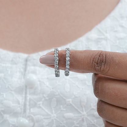 Round Cut Lab Diamond Hoop Earrings