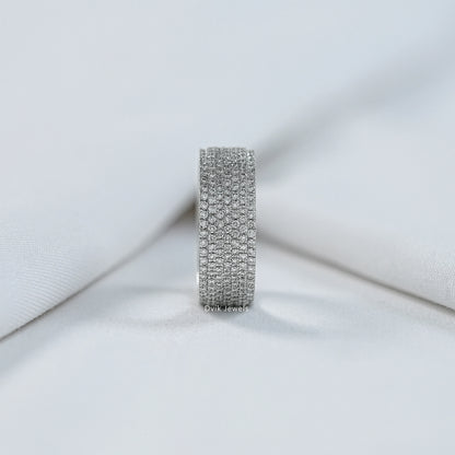 Multi Row Pavé Lab Diamond Wide Band