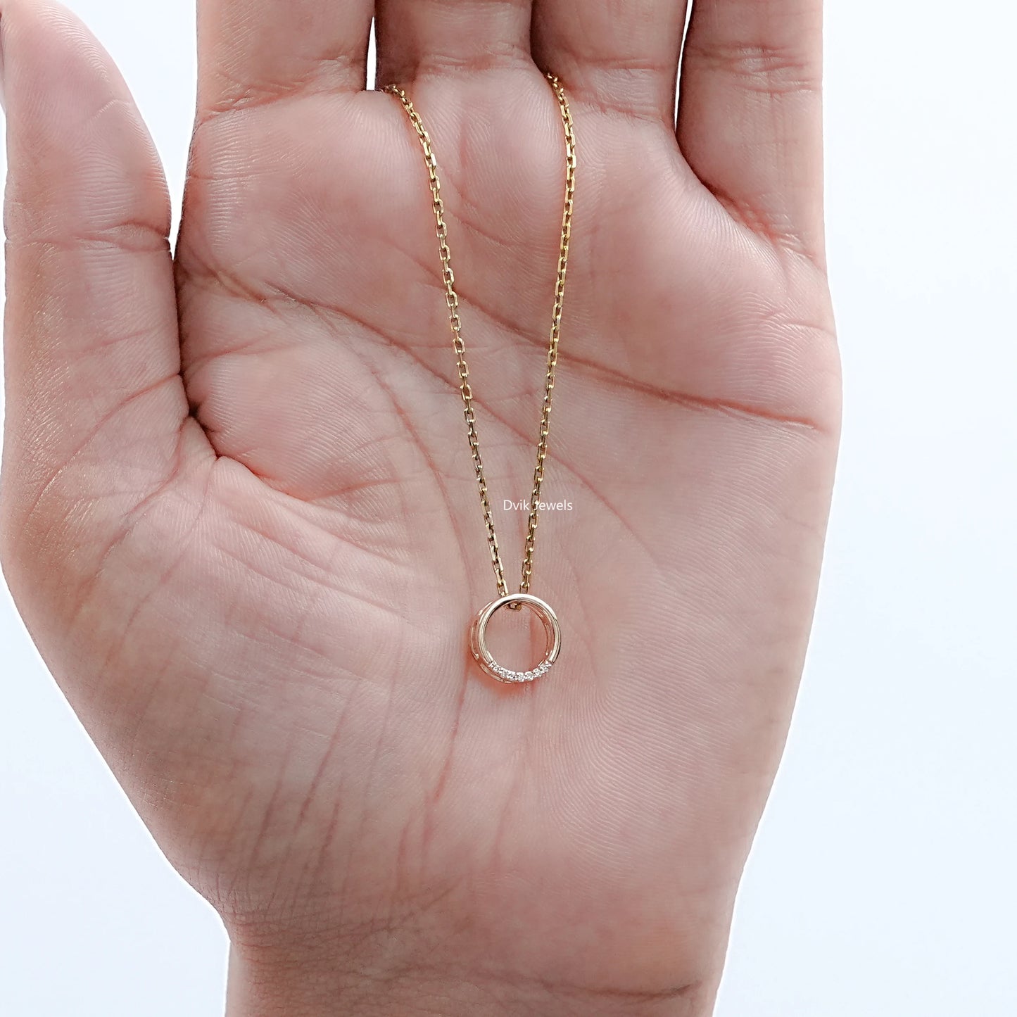 Open Circle Round Lab Diamond Pendant