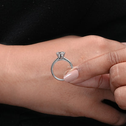 Round Lab Diamond Solitaire Ring Ring