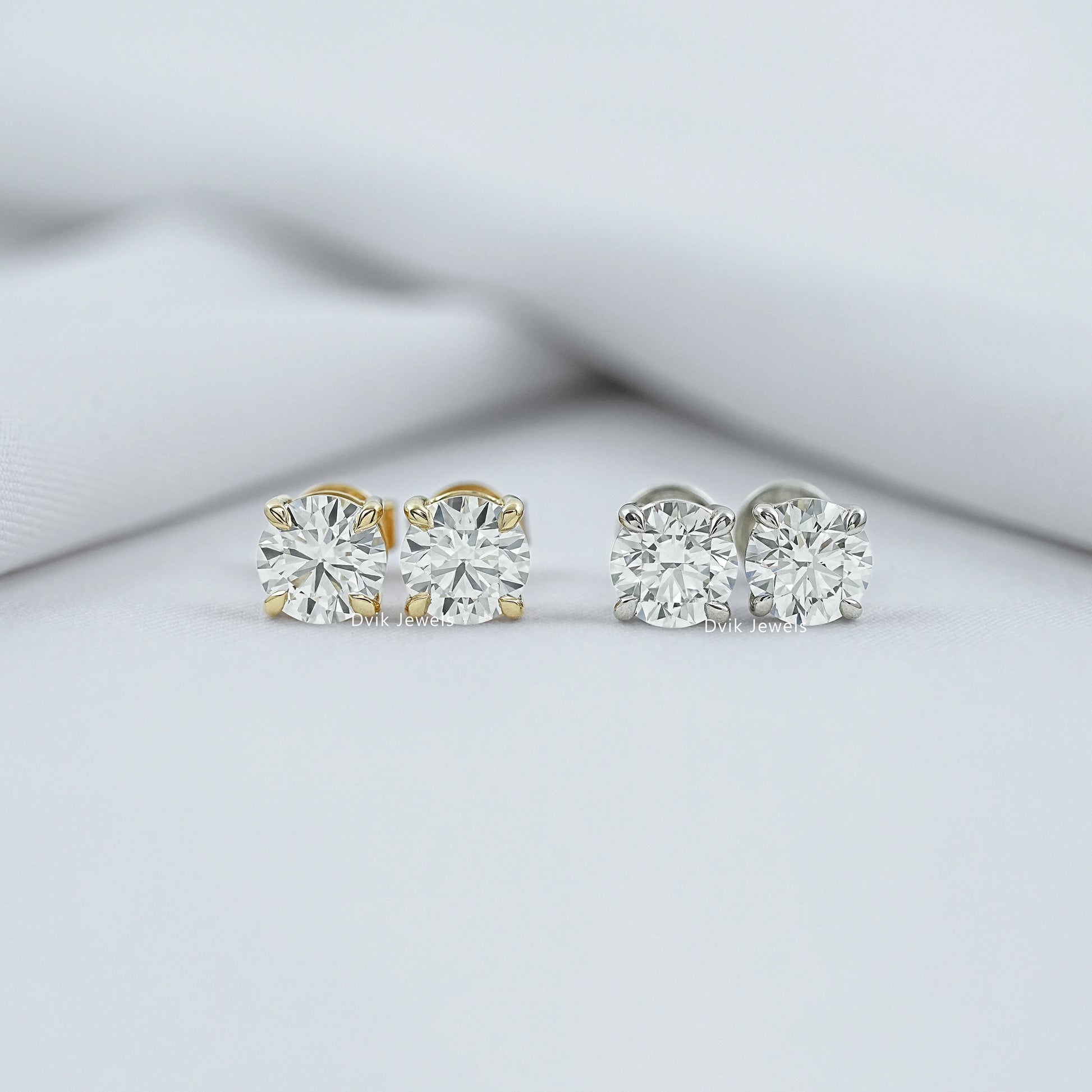 Round Lab Grown Diamond Stud Earrings Earrings