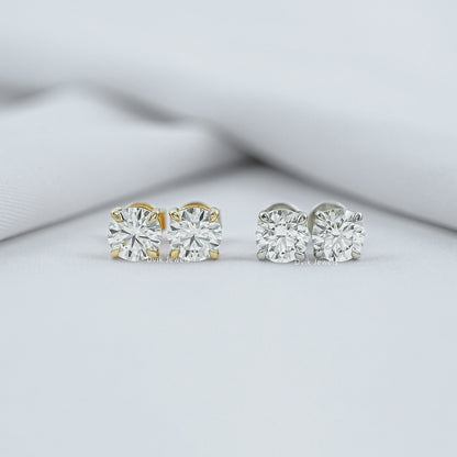 Round Lab Grown Diamond Stud Earrings Earrings
