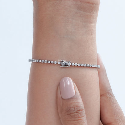 Round Lab Grown Diamond Tennis Bracelet