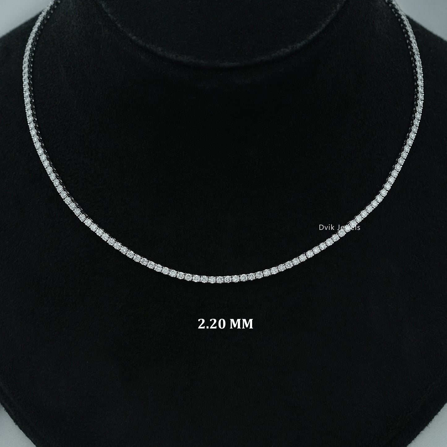 Slim Round Cut Lab Diamond Tennis Necklace Necklace