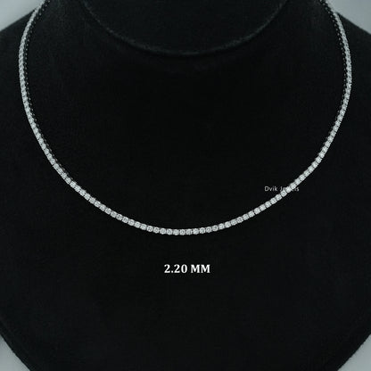 Slim Round Cut Lab Diamond Tennis Necklace Necklace