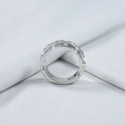 Modern Channel Set Lab Diamond Band Ring