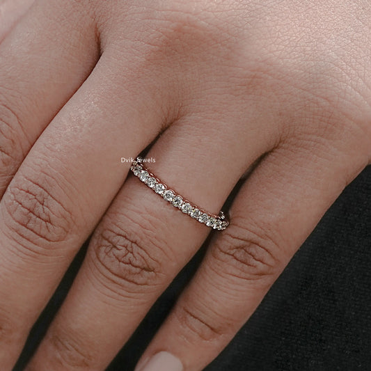 Round Lab Grown Diamond Full Eternity Wedding Band