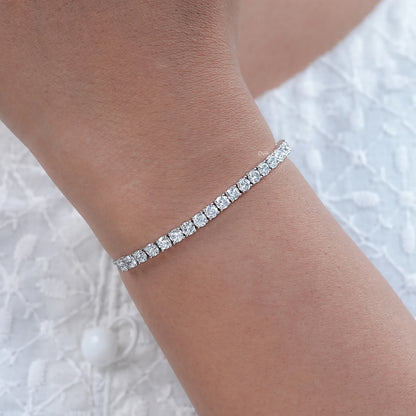 Round Lab Grown Diamond Chain Bracelet