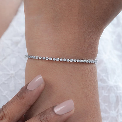 Round Lab Grown Diamond Tennis Bracelet