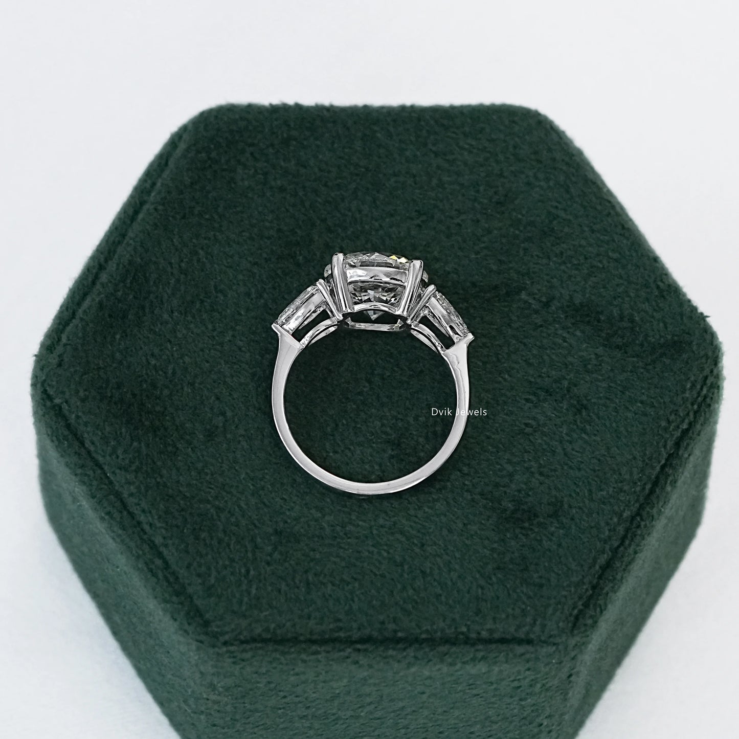 4 CT Round Cut Lab Diamond Three Stone Ring