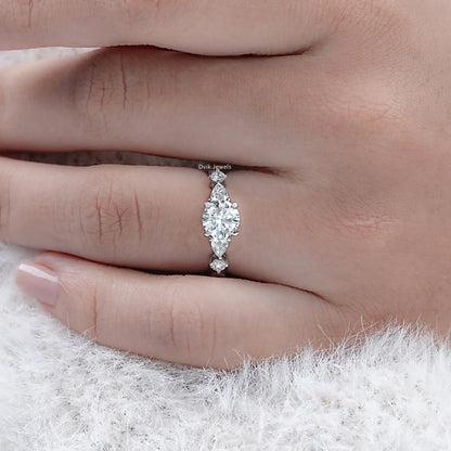 Round Cut Five Stone Engagement Ring