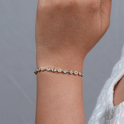 Multi Shape Lab Diamond Bezel Set Tennis Bracelet