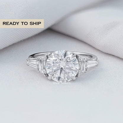 Trapezoid And Tapered Baguette Lab Diamond Five Stone Ring