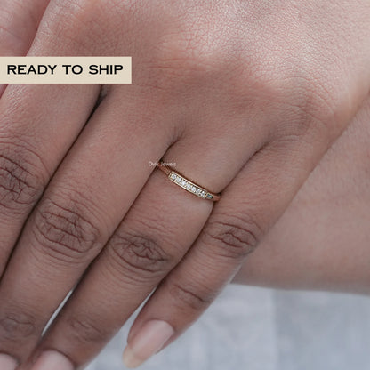 Round Diamond Channel Set Promise Ring