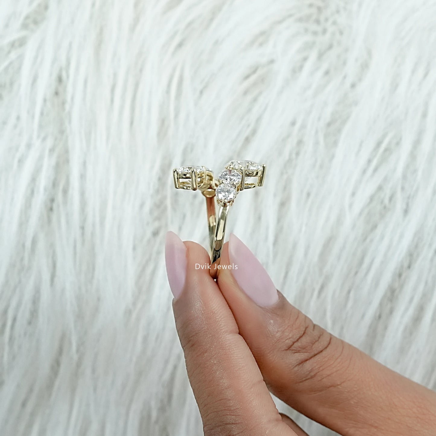 Round Cut Lab Diamond Open Wrap Ring