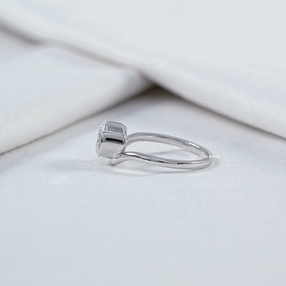 Round Cut Diamond Half Bezel Set Solitaire Ring