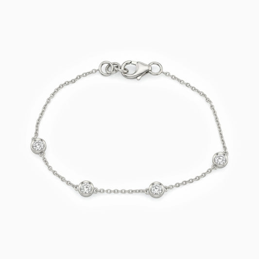 Round Cut Bezel Set Diamond Bracelet Bracelet