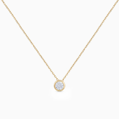 Round Cut Lab Grown Bezel Pendant Necklace