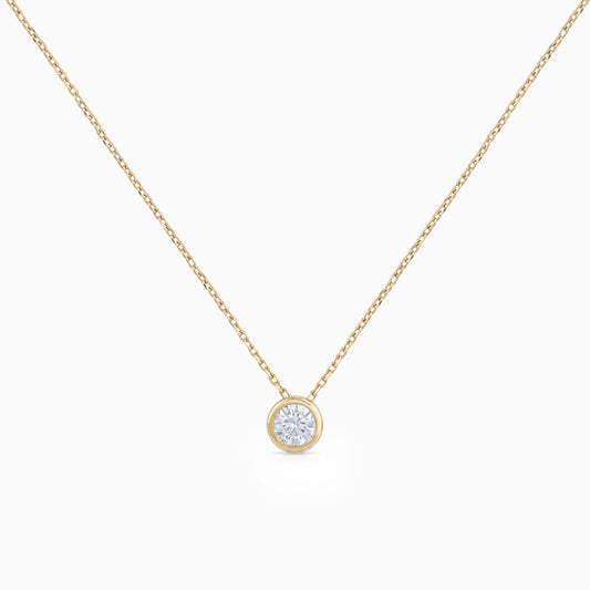 Round Cut Lab Grown Bezel Pendant Necklace