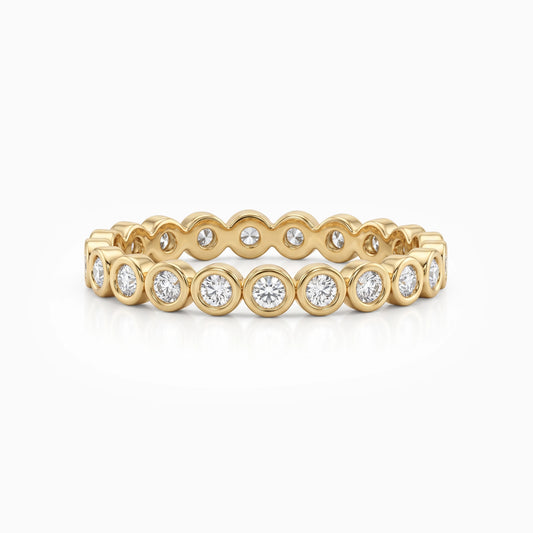 Round Cut Diamond Bezel Set Full Eternity Band
