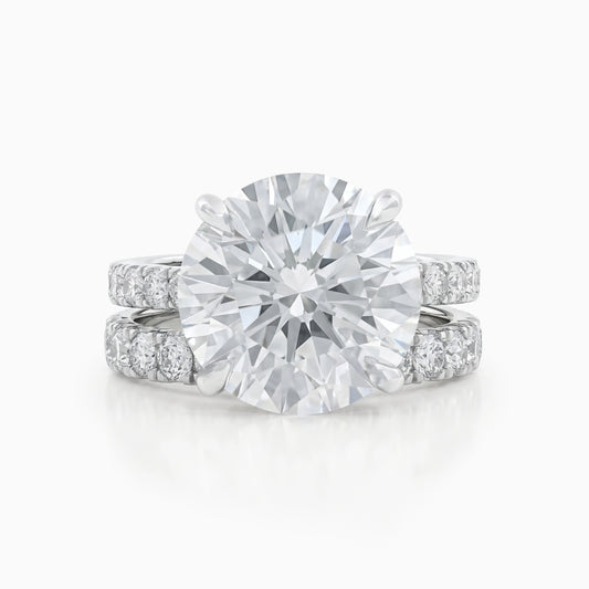Round Cut Diamond Bridal Wedding Ring Set