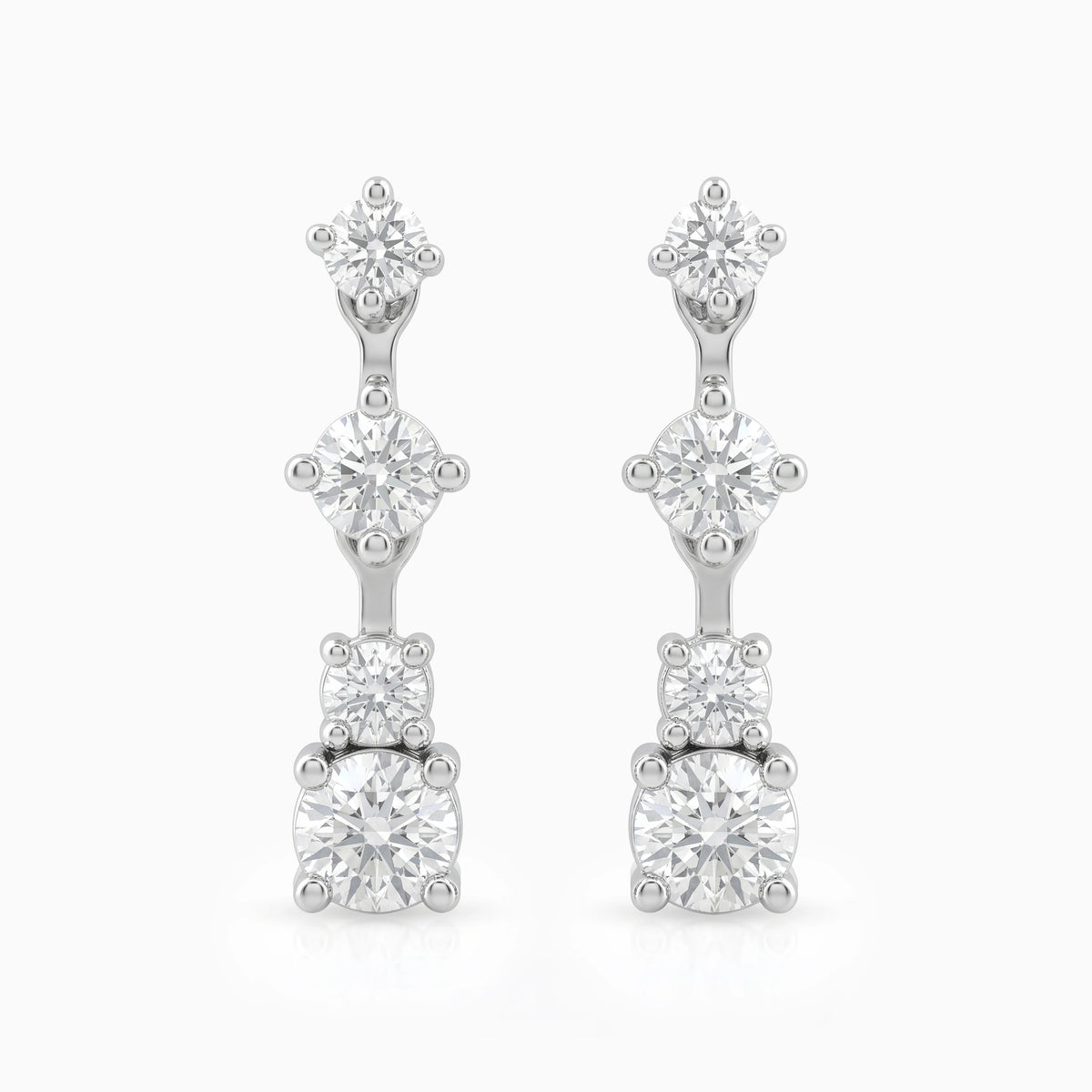 Round Cut Diamond Drop Earrings Earrings