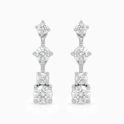 Round Cut Diamond Drop Earrings Earrings