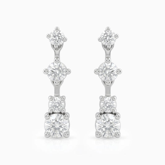 Round Cut Diamond Drop Earrings