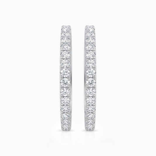 Round Cut Diamond Hoop Earrings