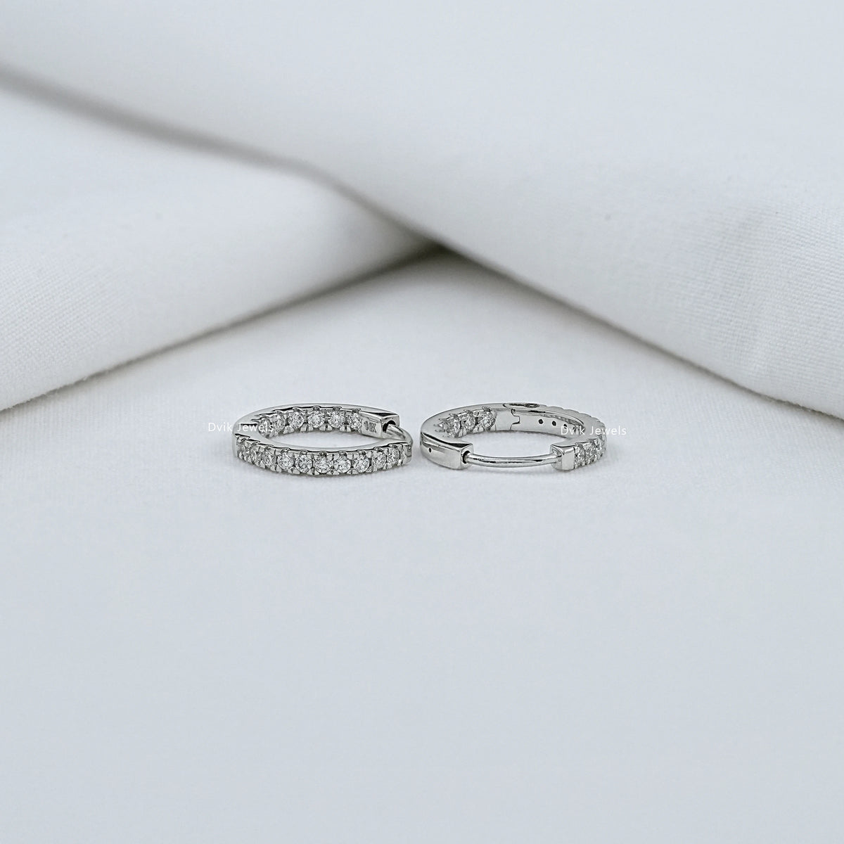 Round Lab Grown Diamond Hoop Earrings