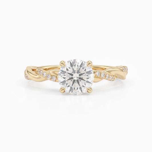 Round Cut Diamond Infinity Solitaire Accent Round Diamond Ring Ring