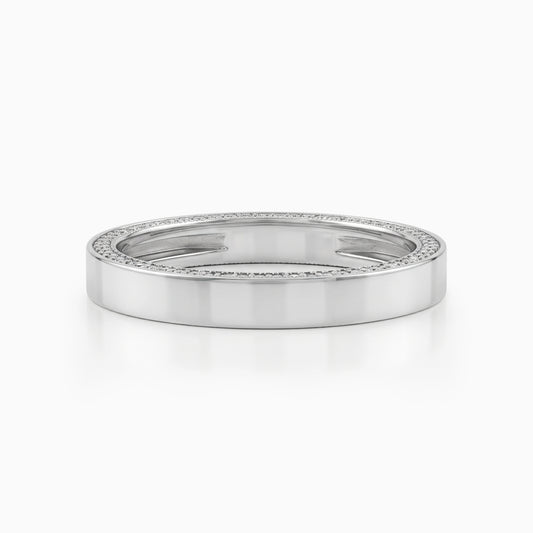 Round Cut Diamond Slim Eternity Wide Men's Band Band