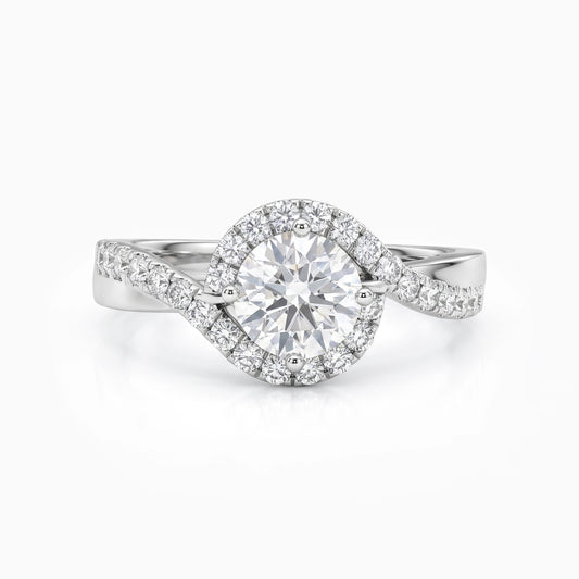 Round Cut Halo Diamond Engagement Ring Ring