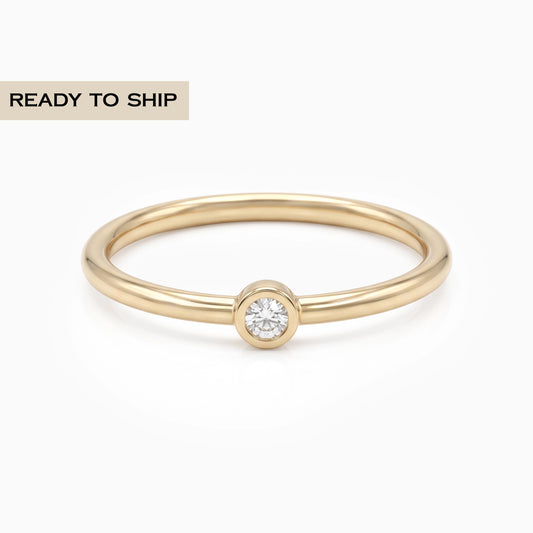 Round Cut Lab Diamond Bezel Set Ring