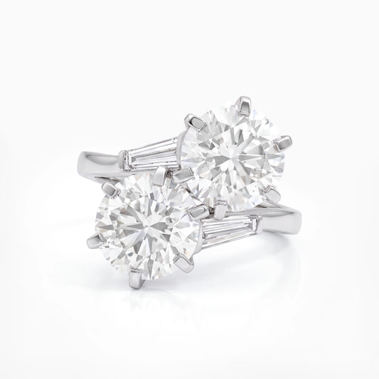 Round Cut Lab Diamond Bypass Anniversary Ring Ring