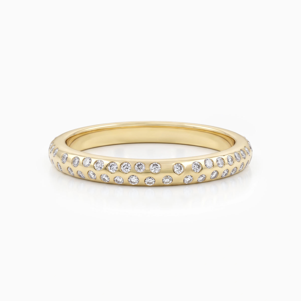 Round Cut Lab Diamond Double Row Eternity Band Band