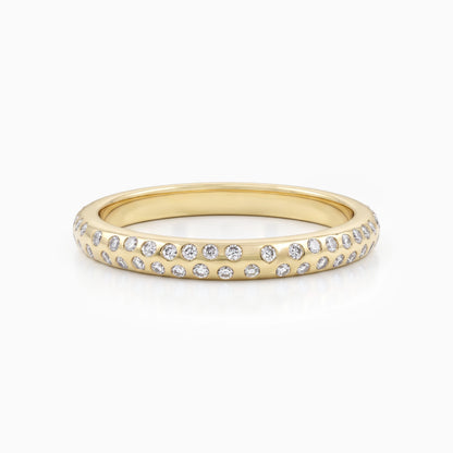 Round Cut Lab Diamond Double Row Eternity Band Band