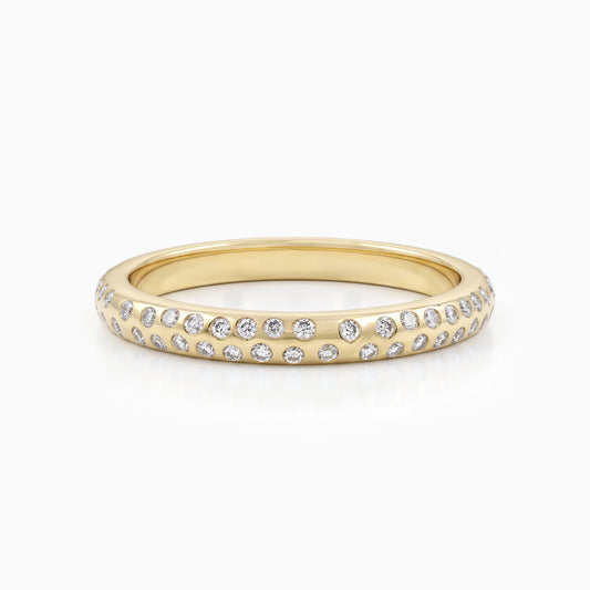 Round Cut Lab Diamond Double Row Eternity Band Band