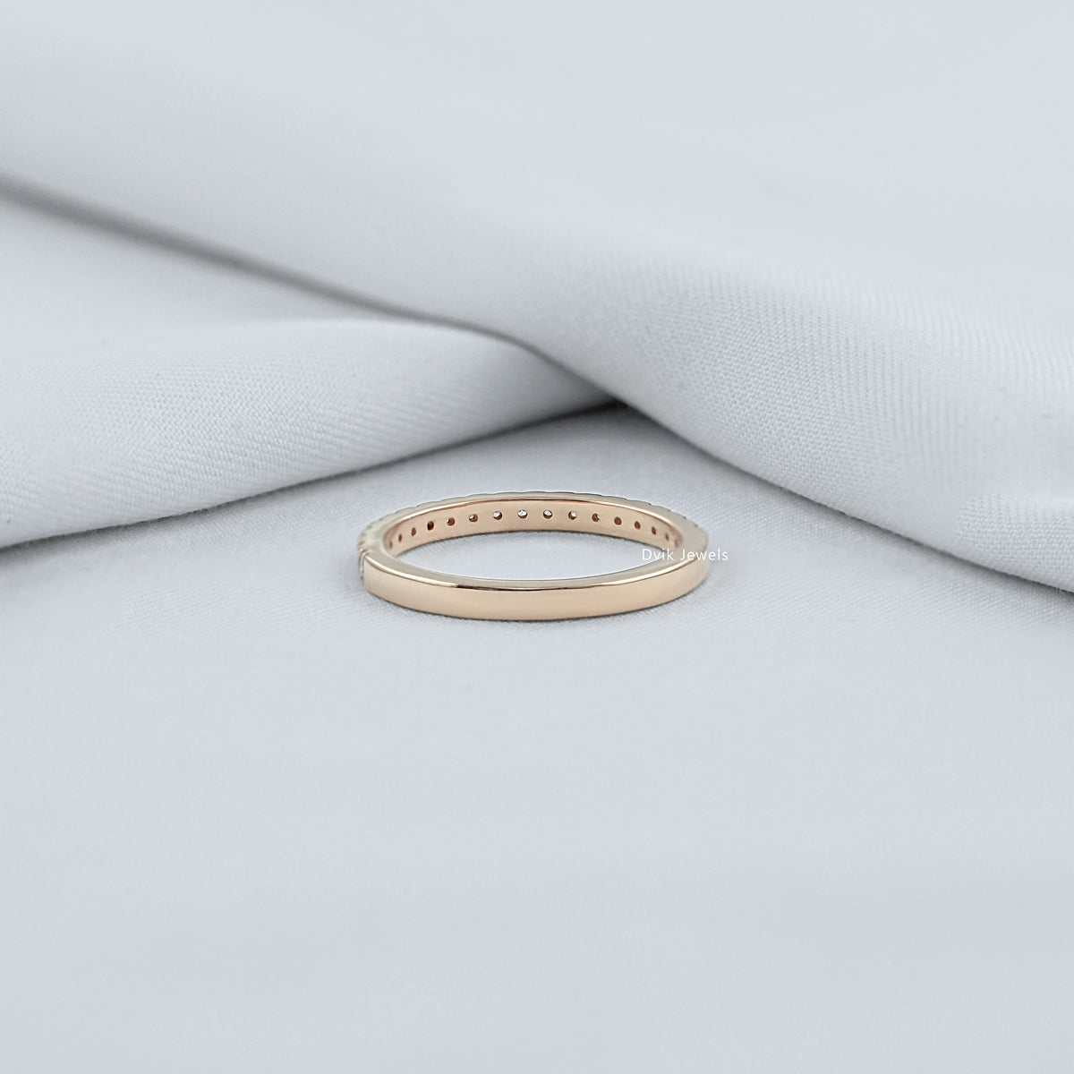 Round Lab Diamond Half Eternity Band