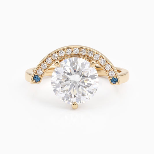 Round Cut Lab Diamond Engagement Ring Ring