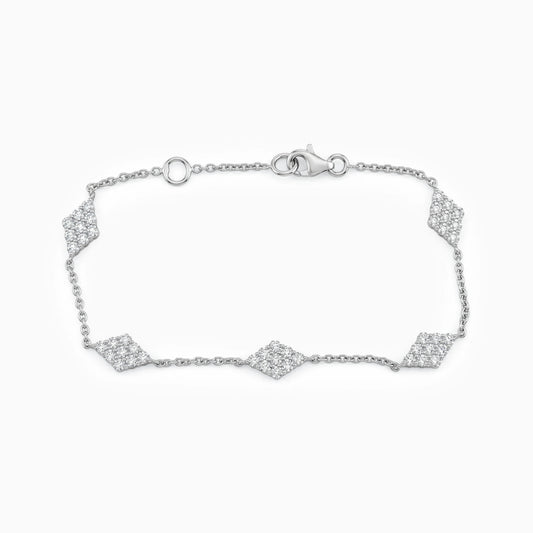 Round Cut Lab Diamond Flower Style Chain Bracelet Bracelet