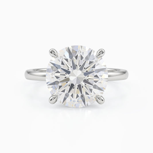 Round Cut Lab Diamond Four Prong Solitaire Ring Ring