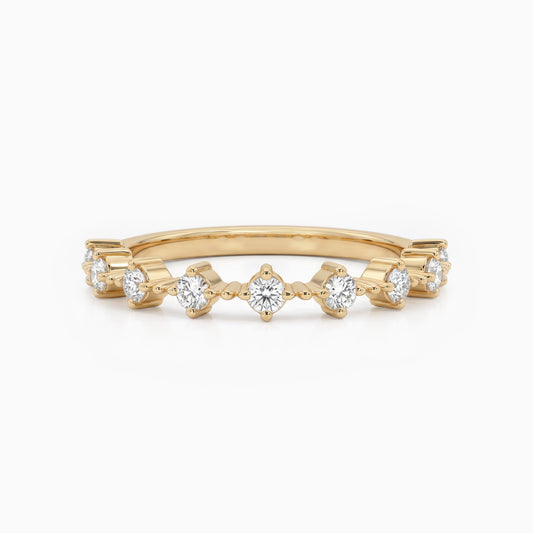 Round Cut Lab Diamond Half Eternity Band